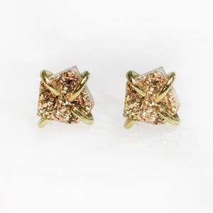 Jax Kelly Rose Gold Druzy Prong Earrings